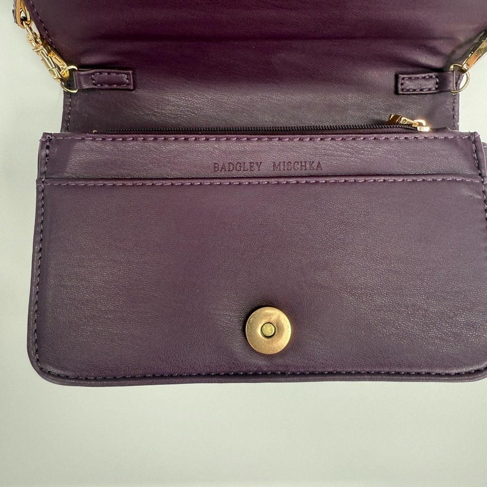 Badgley Mischka Dark Purple Crossbody Bag - Picture 3 of 4